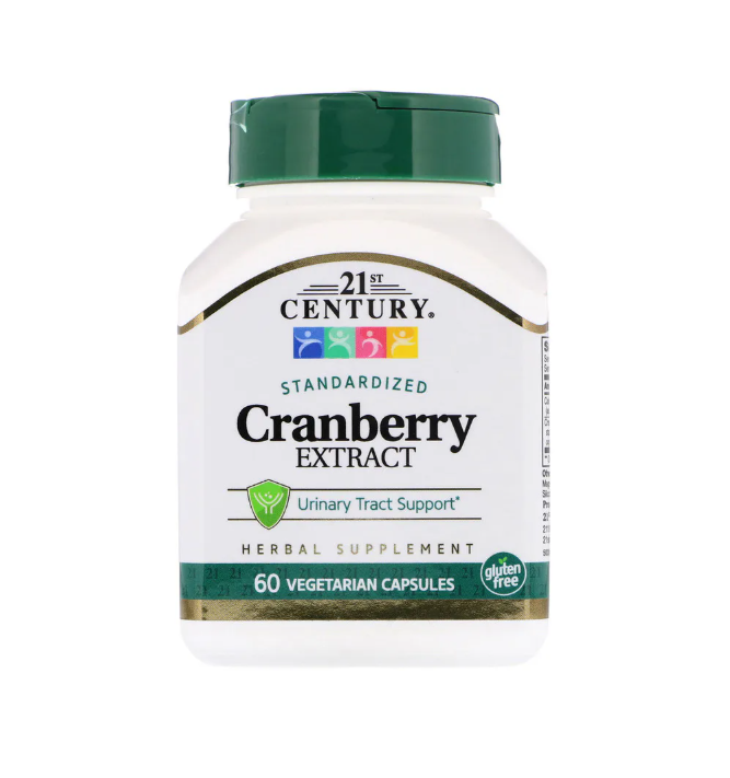 Экстракт клюквы, Cranberry, 21st Century, стандартизированный, 60 капсул