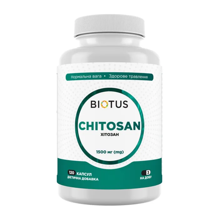Хитозан, Chitosan, Biotus, 1500 мг, 120 капсул (500 мг в капсуле)