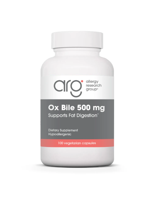 Экстракт бычьей желчи (Ox Bile), Allergy Research, 500 мг, 100 капсул