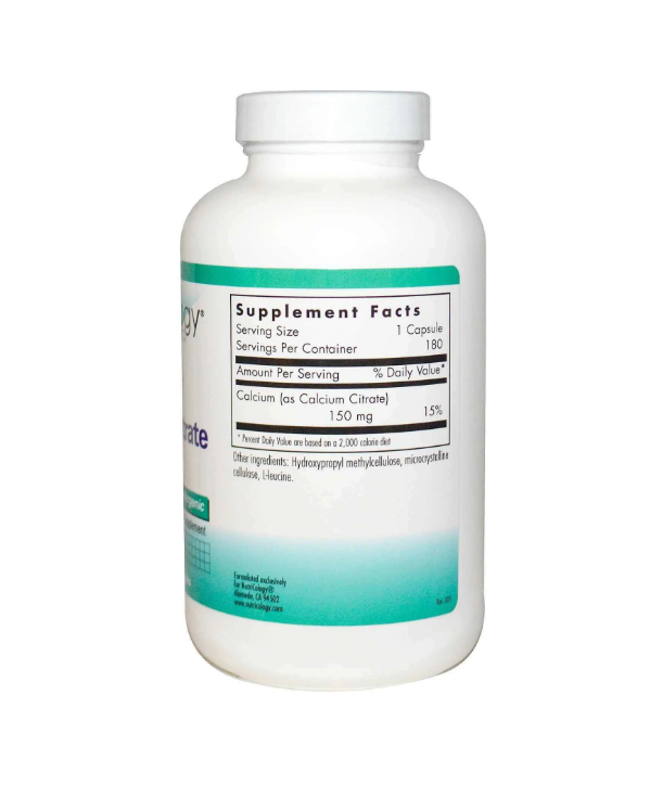 Цитрат кальцію (Calcium Citrate), Nutricology, 180 капсул