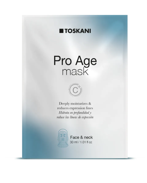 TOSKANI Pro Age Mask — антивозрастная биоцеллюлозная маска для лица и шеи