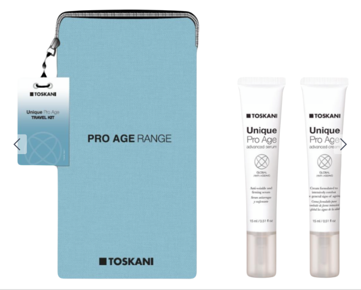 Toskani Unique Pro Age Travel Kit  антивозрастной дорожный набор для лица