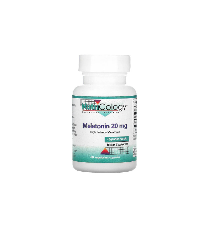 Мелатонин, Melatonin, Nutricology, 20 мг, 60 капсул