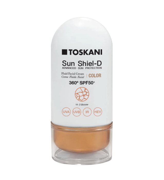 TOSKANI Sun Shield-D Color Cream SPF 50+ — тонирующий солнцезащитный крем с поддержкой синтеза витамина D