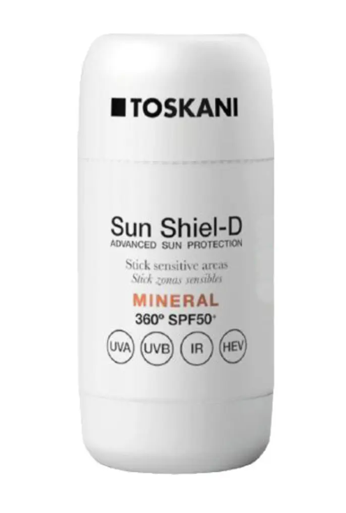 TOSKANI Sun Shield-D Mineral Stick SPF 50+ — минеральный солнцезащитный стик широкого спектра