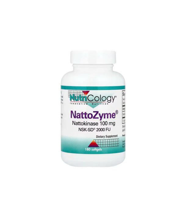 НаттоЗим, NattoZyme, Nutricology, 180 гелевых капсул