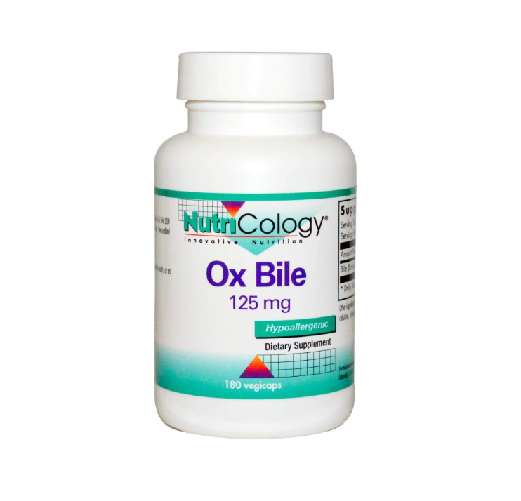 Экстракт бычьей желчи (Ox Bile), Nutricology, 125 мг, 180 капсул