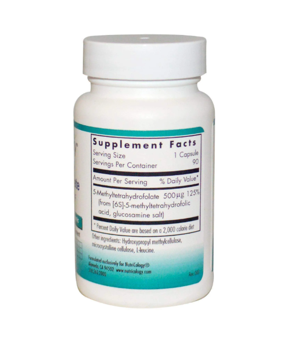 Фолат, 5-MTHF, QuatreActiv Folate, Nutricology, 90 капсул