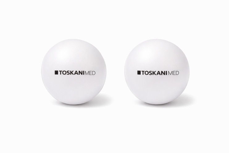 Антистресс-мяч с логотипом Toskani (чёрный)