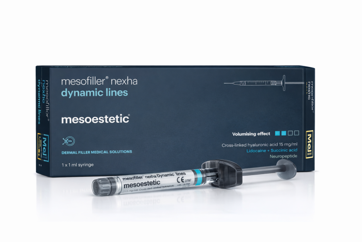 Mesoestetic Mesofiller Nexha Dynamic Lines – филлер 15 мг/мл с лидокаином 0,3% и янтарной кислотой